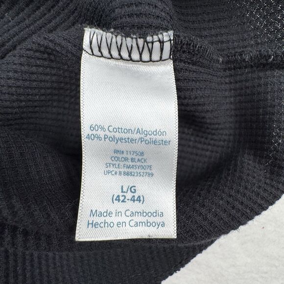 Cyber Skull Men Black Thermal Waffle Knit Shirt L Y2K Grunge Biker Jesse Pinkman - Picture 8 of 13